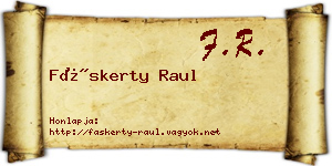 Fáskerty Raul névjegykártya